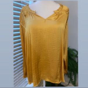 Bright yellow silky blouse New w/Tag